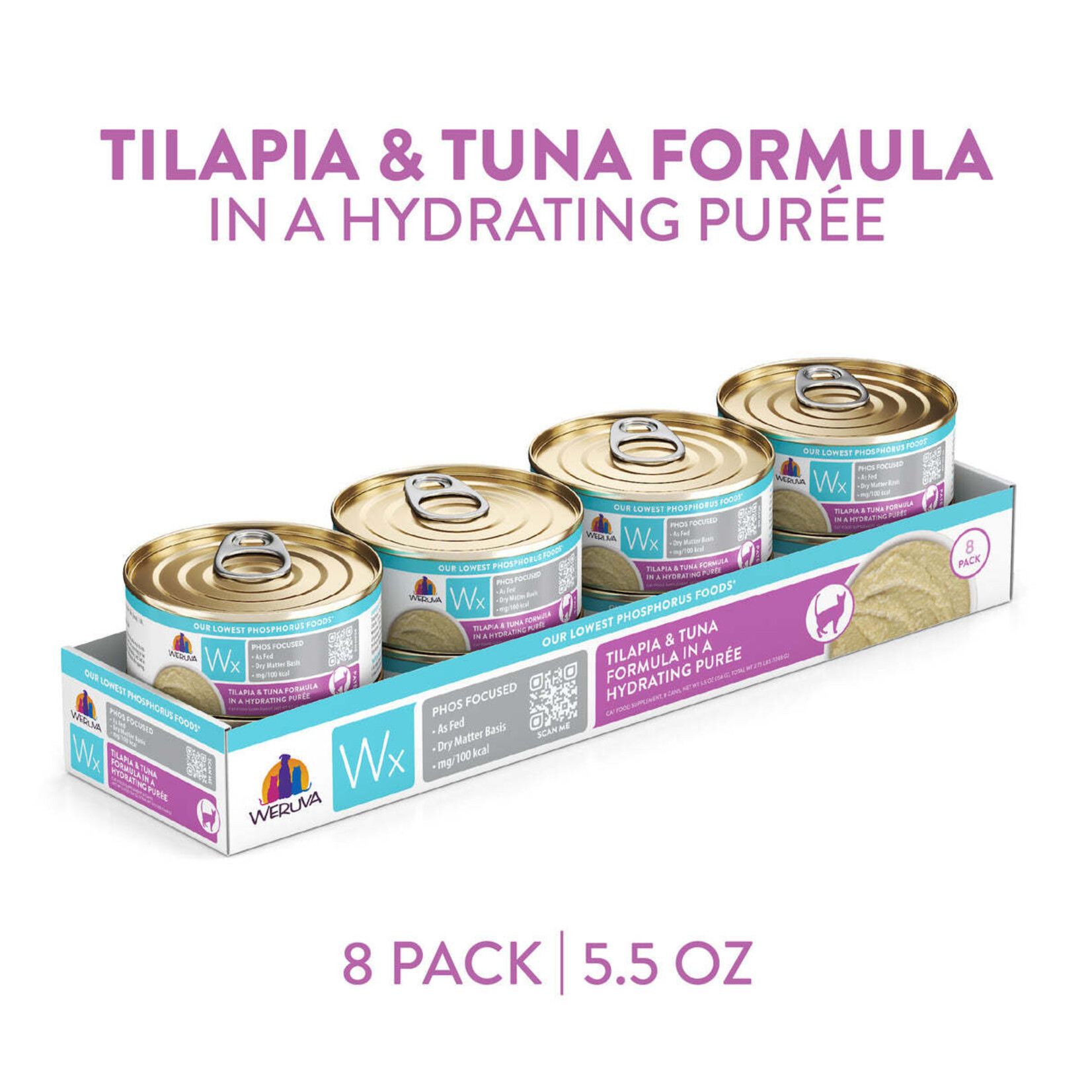 Weruva Wx Phos Focused Tilapia & Tuna Formula in a Hydrating Puree