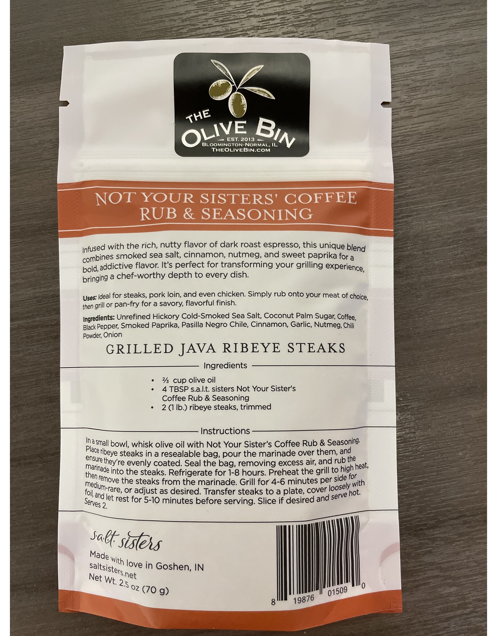 Orange Not Your Sisters' Coffee Rub & Seasoning