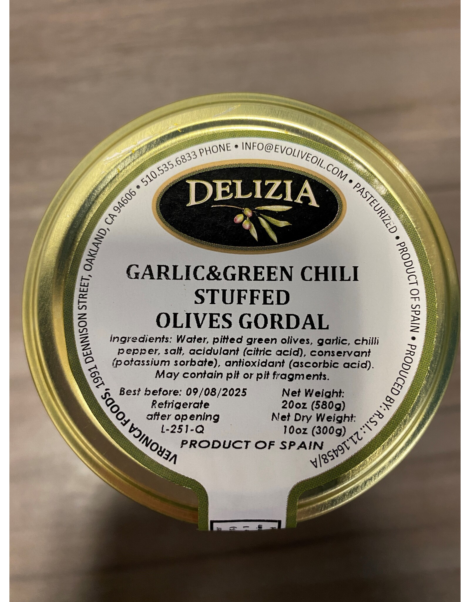 Olives Stuffed with Garlic & Green Chili