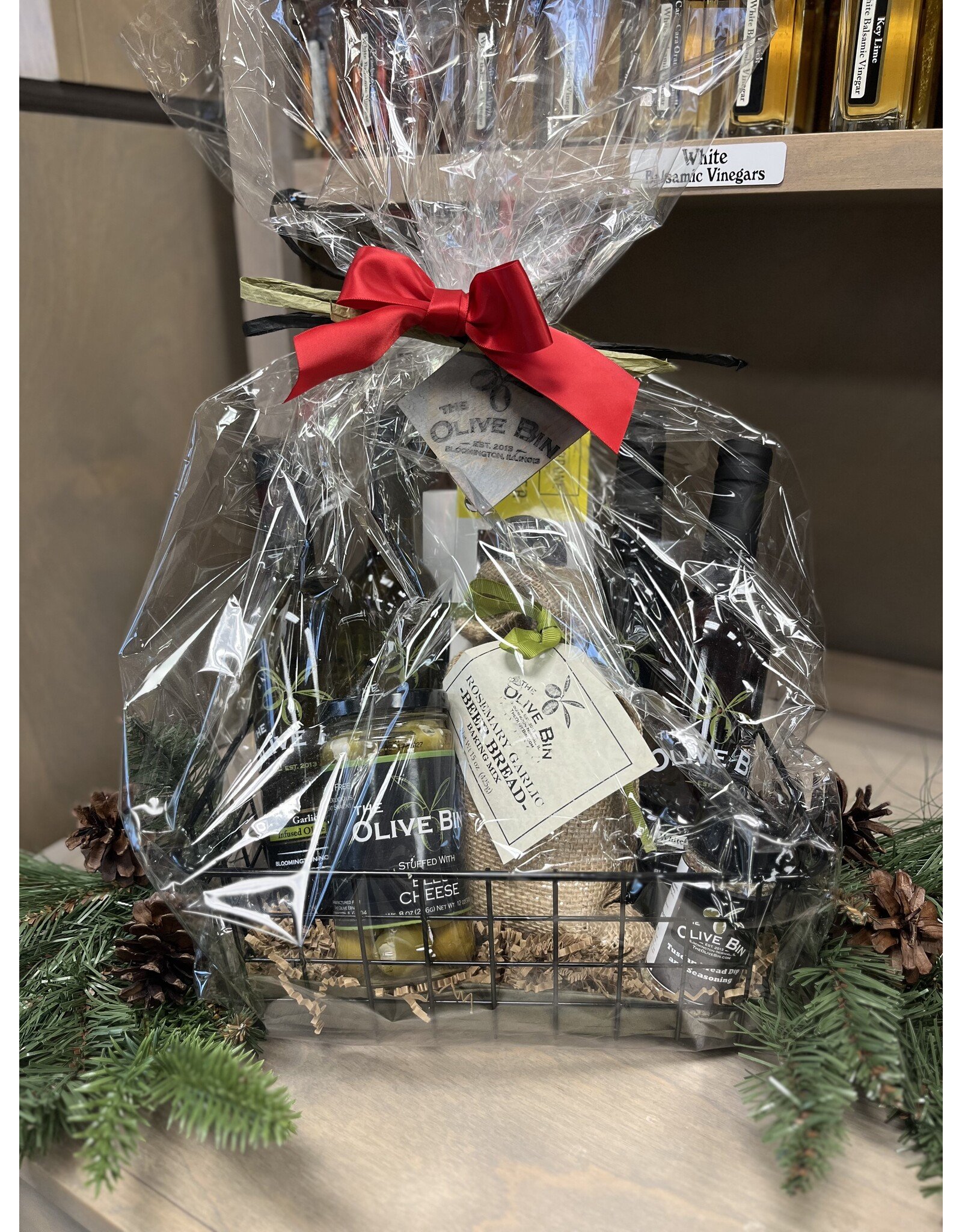 Best of the Bin - Wire Gift Basket w Bread Dip
