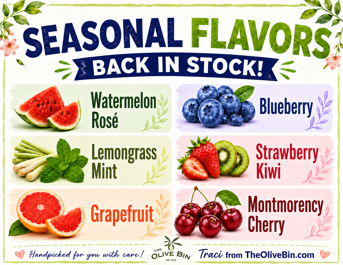 Summer Seasonal Flavors Are Back at The Olive Bin