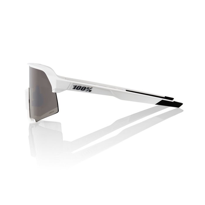 100% 100% S3 SUNGLASSES WHITE / HIPER SILVER SUNGLASSES