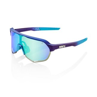 100% 100% S2 MATT METALIC BLUE / BLUE TOPAZ MIRROR LENSE SUNGLASSES
