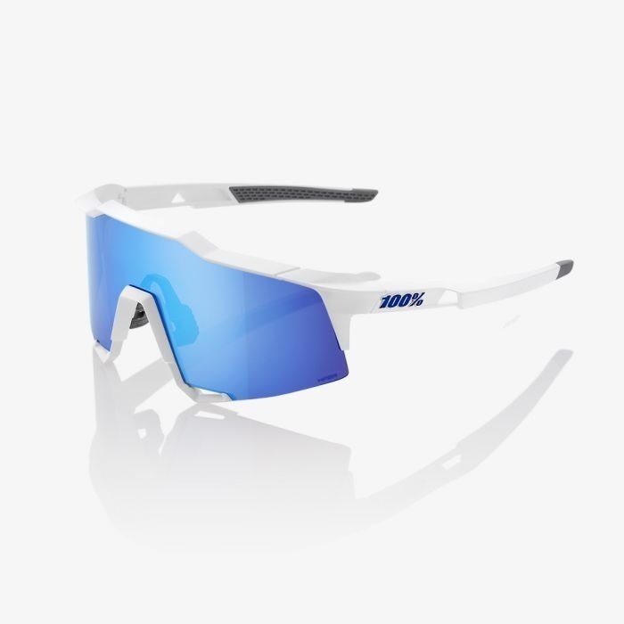 100% 100% SPEEDCRAFT MATT WHITE / HIPER BLUE LENSE SUNGLASSES