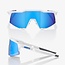 100% 100% SPEEDCRAFT MATT WHITE / HIPER BLUE LENSE SUNGLASSES