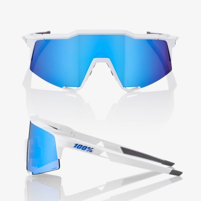 100% 100% SPEEDCRAFT MATT WHITE / HIPER BLUE LENSE SUNGLASSES