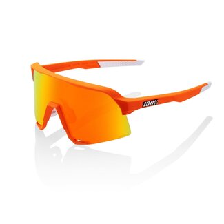 100% 100% S3 NEON ORANGE / HIPER RED LENSE SUNGLASSES
