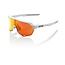100% 100% S2 SUNGLASSES SOFT TACT OFF WHITE - HIPER RED