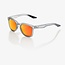 100% 100% HUSDON SUNGLASSES MATT TRANSLUCENT CRYSTAL GREY - HIPER RED MIRROR
