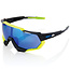 100% 100% SPEEDTRAP GLOSS BLACK / NEON YELLOW - ELECTRIC BLUE MIRROR LENSE