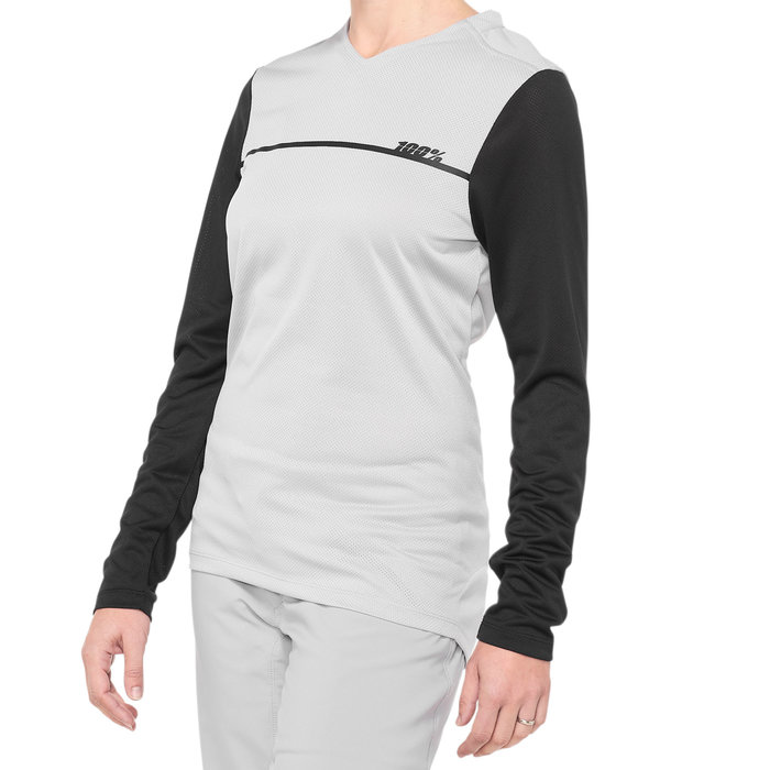 100% 100% RIDECAMP LADIES LONG SLEEVE JERSEY GREY / BLACK