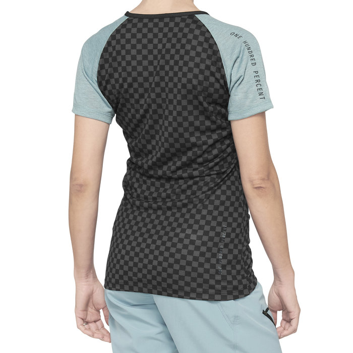 100% 100% AIRMATIC LADIES JERSEY SEAFOAM CHECKERS