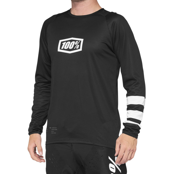 100% 100% R-CORE LONG SLEEVE JERSEY BLACK / WHITE