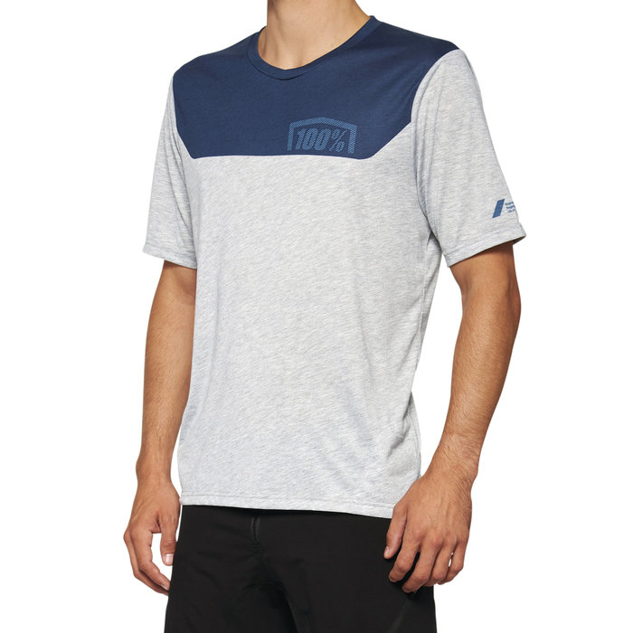100% 100% AIRMATIC SHORT SLEEVE JERSEY GREY / MIDNIGHT