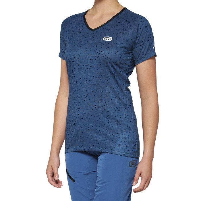 100% 100% AIRMATIC LADIES SHORT SLEEVE JERSEY SLATE BLUE
