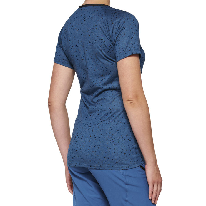100% 100% AIRMATIC LADIES SHORT SLEEVE JERSEY SLATE BLUE