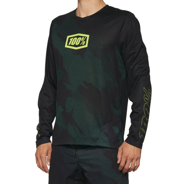 100% 100% AIRMATIC LE LONG SLEEVE JERSEY BLACK CAMO