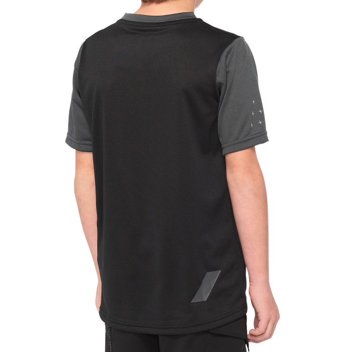 100% 100% RIDECAMP YOUTH SHORT SLEEVE JERSEY BLACK / CHARCOAL