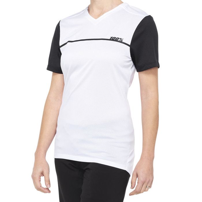100% 100% RIDECAMP LADIES SHORT SLEEVE JERSEY WHITE / BLACK