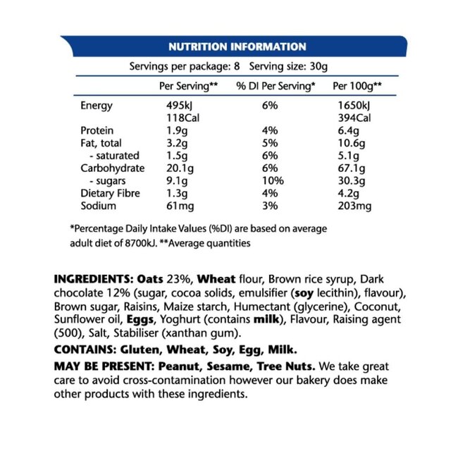 EM’S POWER BITES CHOCOLATE OAT 8 PACK