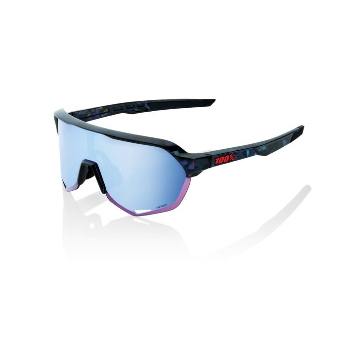 100% 100% S2 SUNGLASSES BLACK HOLOGRAPHIC - HIPER BLUE