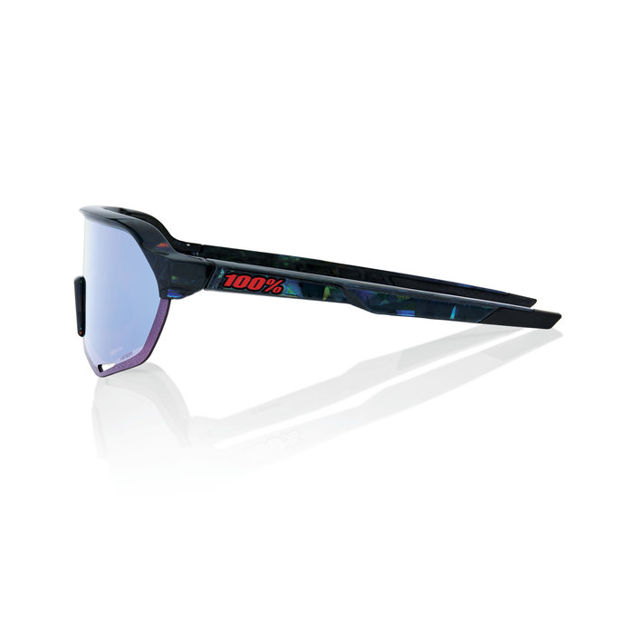 100% 100% S2 SUNGLASSES BLACK HOLOGRAPHIC - HIPER BLUE