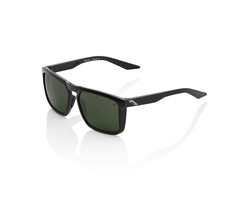 100% 100% RENSHAW SUNGLASSES GLOSS BLACK - GREY GREEN