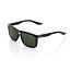 100% RENSHAW SUNGLASSES GLOSS BLACK - GREY GREEN