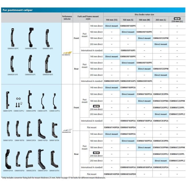 SHIMANO POST MOUNT BRAKE ADAPTER 180MM