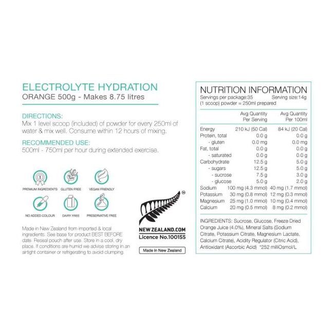 PURE ELECTROLYTE HYDRATION 500G