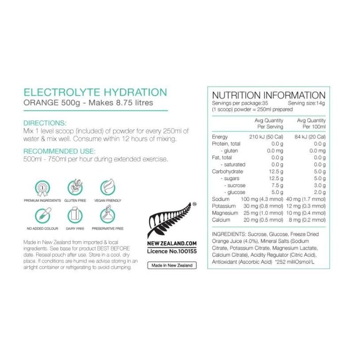 PURE PURE ELECTROLYTE HYDRATION 500G
