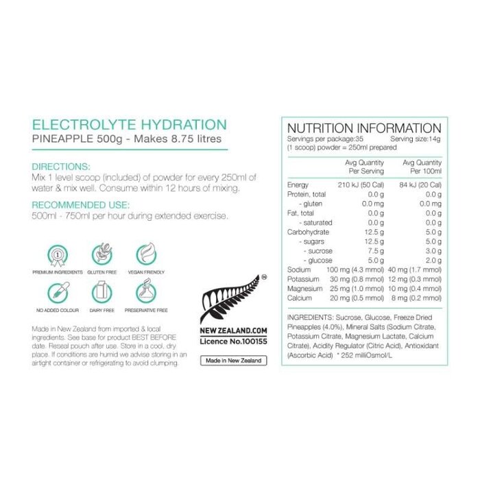 PURE PURE ELECTROLYTE HYDRATION 500G