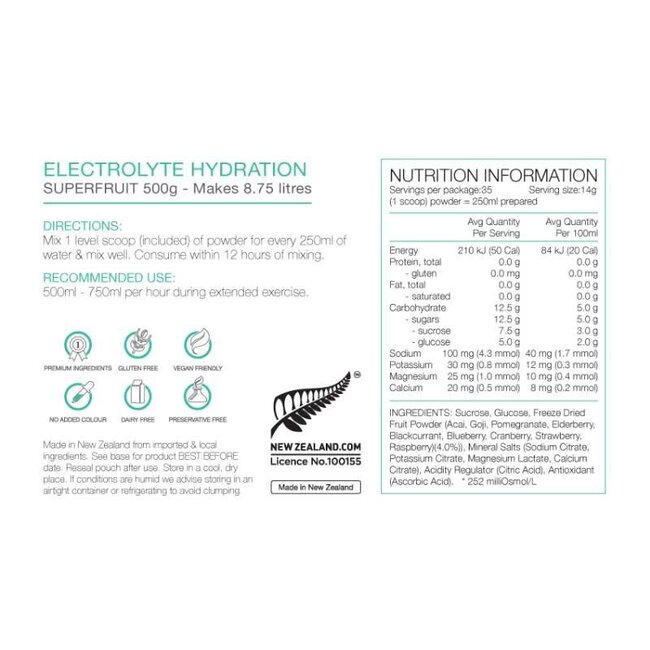 PURE ELECTROLYTE HYDRATION 500G