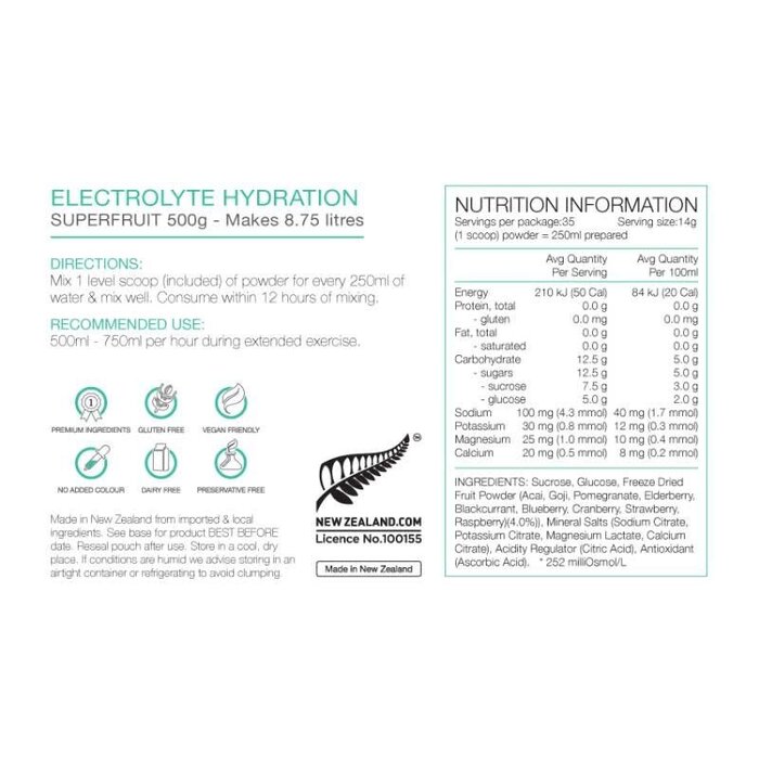 PURE PURE ELECTROLYTE HYDRATION 500G