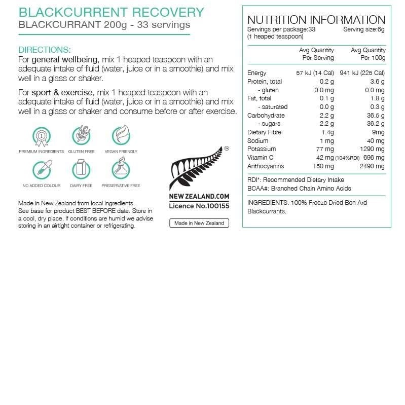 PURE PURE BLACKCURRENT RECOVERY 200G