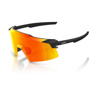 100% 100% AEROCRAFT SUNGLASSES SOFT TACT BLACK - HIPER RED MIRROR