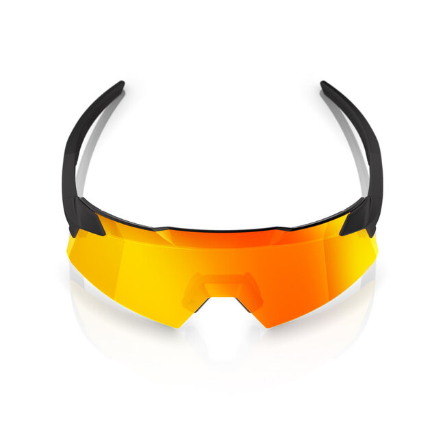 100% AEROCRAFT SUNGLASSES SOFT TACT BLACK - HIPER RED MIRROR