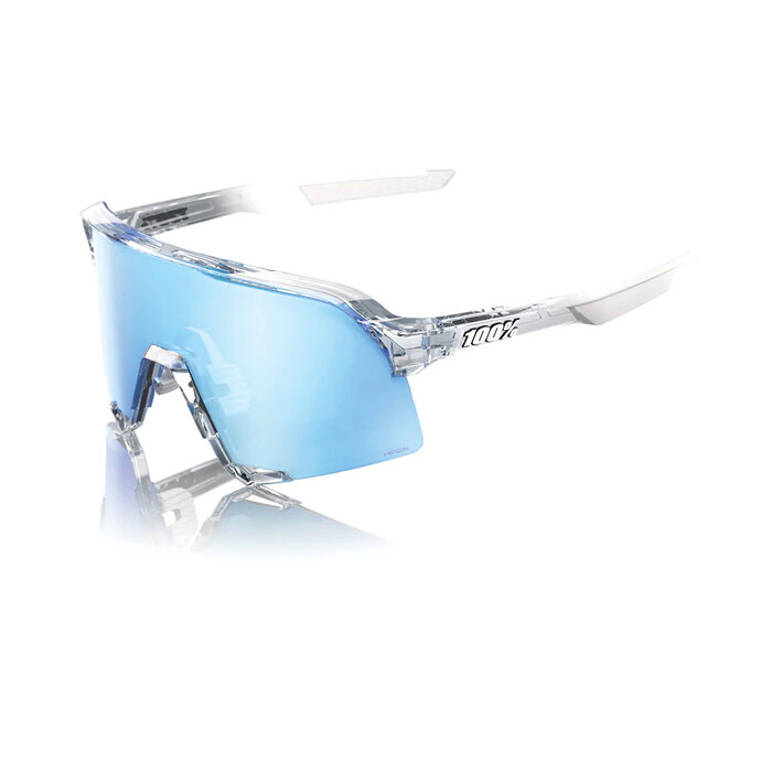 100% 100% S3 SUNGLASSES POLISHED TRANSLUCENT - HIPER BLUE