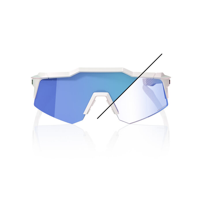 100% 100% SPEEDCFAFT XS SUNGLASSES BASTILLE LE BLUE MIRROR PHOTOCHROMIC