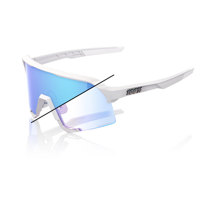 100% 100% S3 BASTILLE LE SUNGLASSES BLUE MIRROR PHOTOCHROMIC
