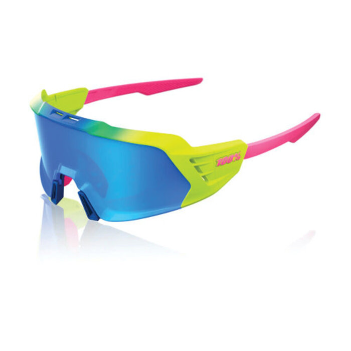 100% 100% KORBIN X SUNGLASSES SATIN NEON / BLUE MIRROR