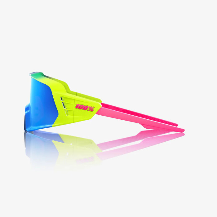 100% 100% KORBIN X SUNGLASSES SATIN NEON / BLUE MIRROR