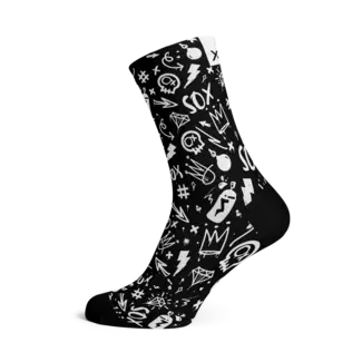 BONTRAGER SOX BLACK DOODLE SOCKS