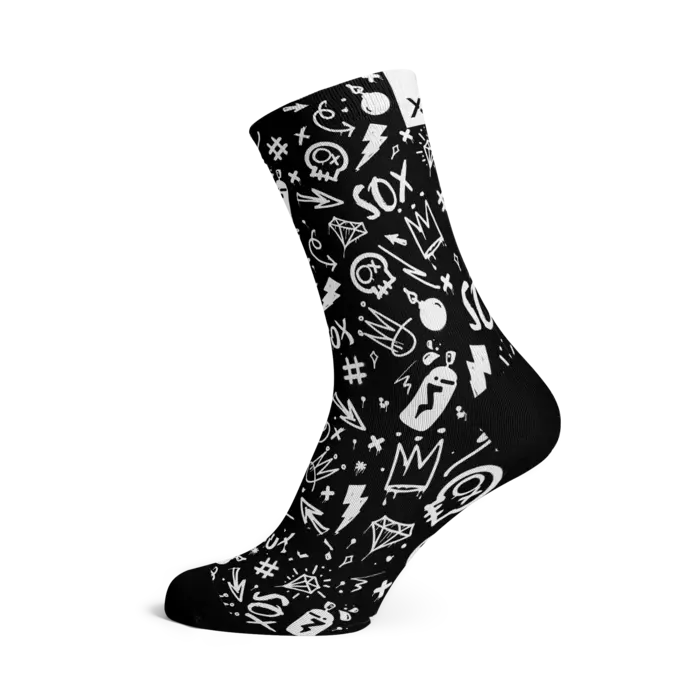 BONTRAGER SOX BLACK DOODLE SOCKS