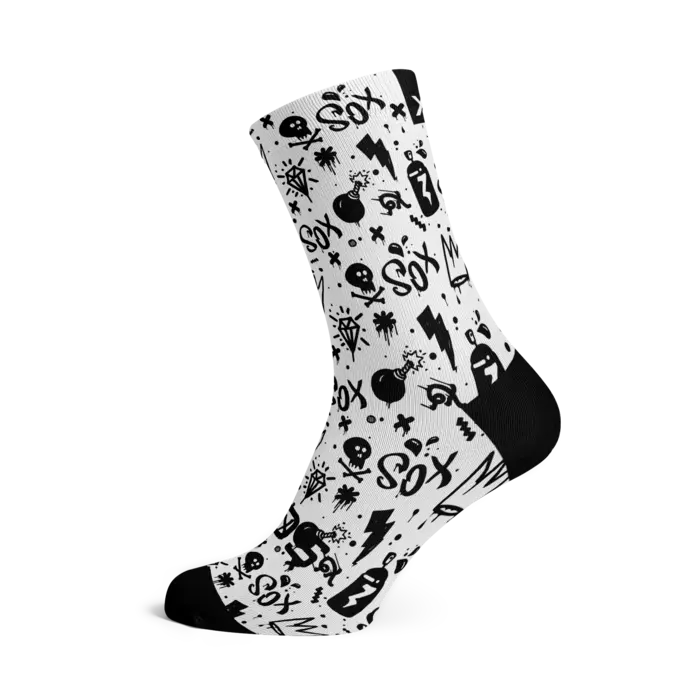 SOX SOX WHITE DOODLE SOCKS