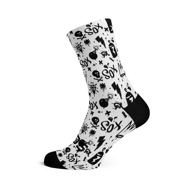 SOX WHITE DOODLE SOCKS