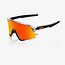 100% S3 SUNGLASSES TRANSLUCENT GREY / MATT BLACK - HIPER RED MIRROR