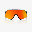 100% S3 SUNGLASSES TRANSLUCENT GREY / MATT BLACK - HIPER RED MIRROR