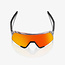 100% S3 SUNGLASSES TRANSLUCENT GREY / MATT BLACK - HIPER RED MIRROR