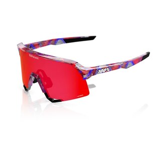 100% 100% S3 SUNGLASSES FDJ GLOSS TRANS RED / BLUE - HIPER FIRE RED MIRROR